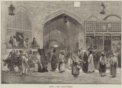 Sketches in Persia, Bazaar at Teheran by Felix Regamey